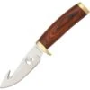 Elk Ridge 049 Guthook Hunter Fixed Blade Knife With Reddish Brown Rich Grain Wood Handles