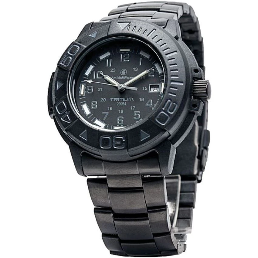 Smith & Wesson 900BLK Smith Tritium Dive Watch With Black Rubber Strap