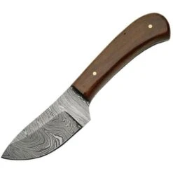 Damascus 1080WN Skinner Fixed Damascus Steel Blade Knife With Walnut Handles