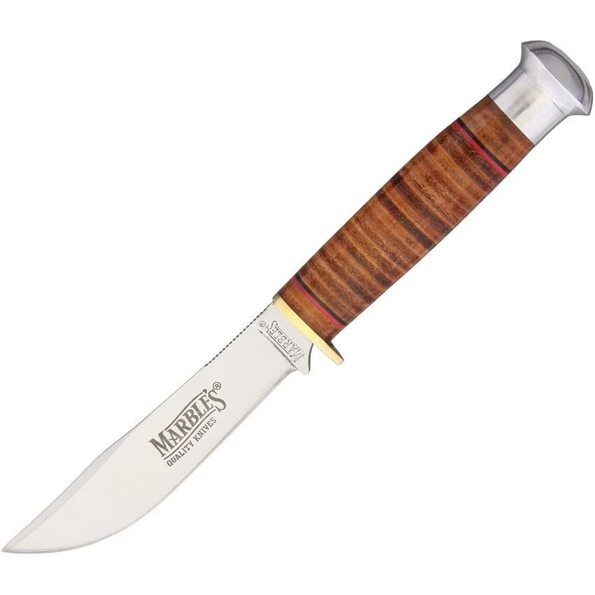 Marbles 302 Stacked Leather Fixed Blade Knife