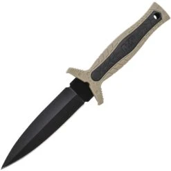 Smith & Wesson MPF3BR M&P Boot Stainless Spear Point Fixed Blade Knife With Brown And Black Rubberized Handle