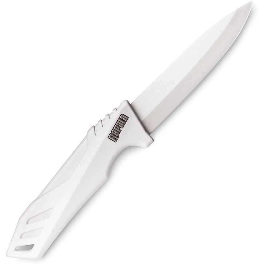 Rapala 28607 Ceramic Utility WhiteStandard Edge Ceramic Drop Point Blade & Rubberized Handles
