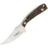 Western 19161 Crosstrail Stainless Clip Point Fixed Blade Knife With Brown Delrin Stag Handle