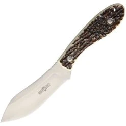 Western 19162 Crosstrail Stainless Titanium Bonded Fixed Blade Knife With Delrin Stag Handle