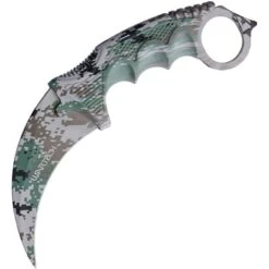 Miscellaneous 4372 Digi Camo Neck Knife With Camo Finger Grooved Nylon Handle