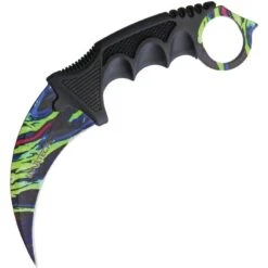Miscellaneous 4374 Neck HyperBeast Knife With Black Finger Grooved Nylon Handle