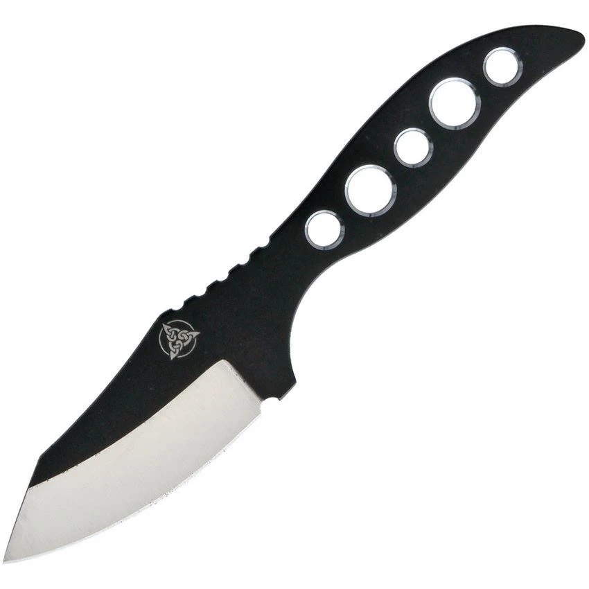 Nemesis 4TT Hellion Neck 2-Tone Stainless Construction Knife With Black Kydex Neck Sheath