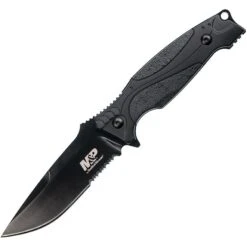 Smith & Wesson 1085880 Black Finish Fixed Blade Knife With Black Nylon Handle