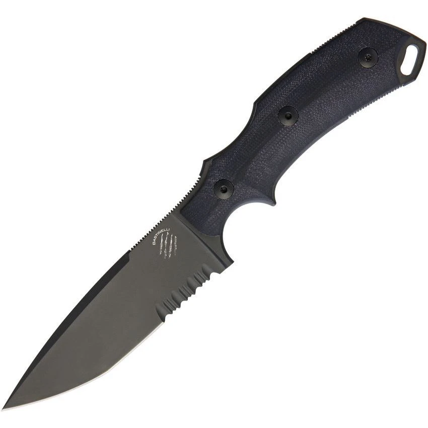 Bastinelli S04V2S R.E.D. V2 Fixed Blade Knife With Black G10 Handle
