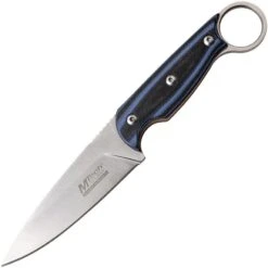 MTech EFIX010BL Evolution Fixed Stainless Drop Point Blade Blade Knife With Black And Blue G10 Handle