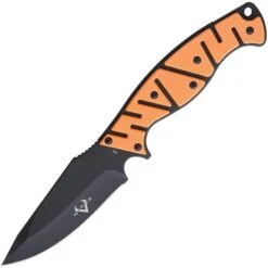 V NIVES 30008 Altered Beast Black Finish D2 Tool Steel Knife With Orange G10 Handle