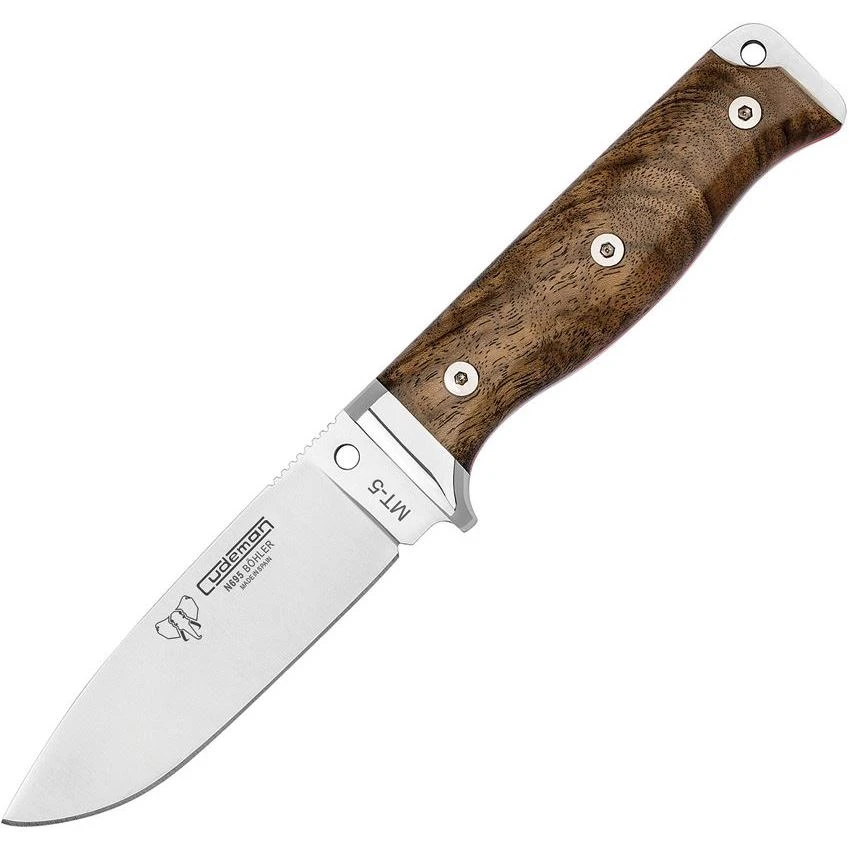 Cudeman 120G MT5 Survival Steel Drop Point Blade Knife With Walnut Handle