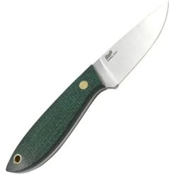 EnZo 9957 Bobtail 80 Knife With Green Yute Micarta Handle